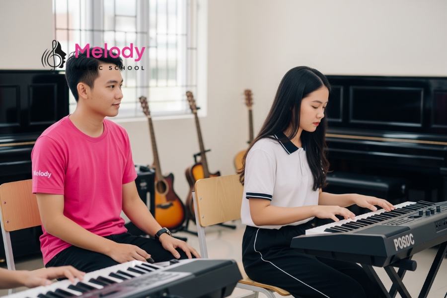 Lớp Học Đàn Organ Thanh Xuân, Hoàng Mai, Long Biên 13 Chương trình organ Melody tại Hà Nội gồm hai giai đoạn: cơ bản và nâng cao