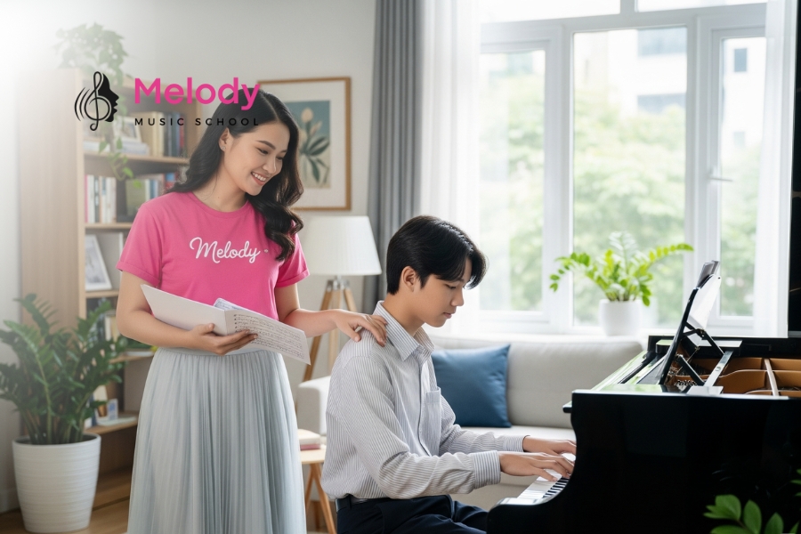 Địa Điểm Học Đàn Piano Tại Quận 5 Uy Tín Chất Lượng 13 Tại Melody quận 5, chương trình học piano được xây dựng khoa học, kết hợp lý thuyết với thực hành