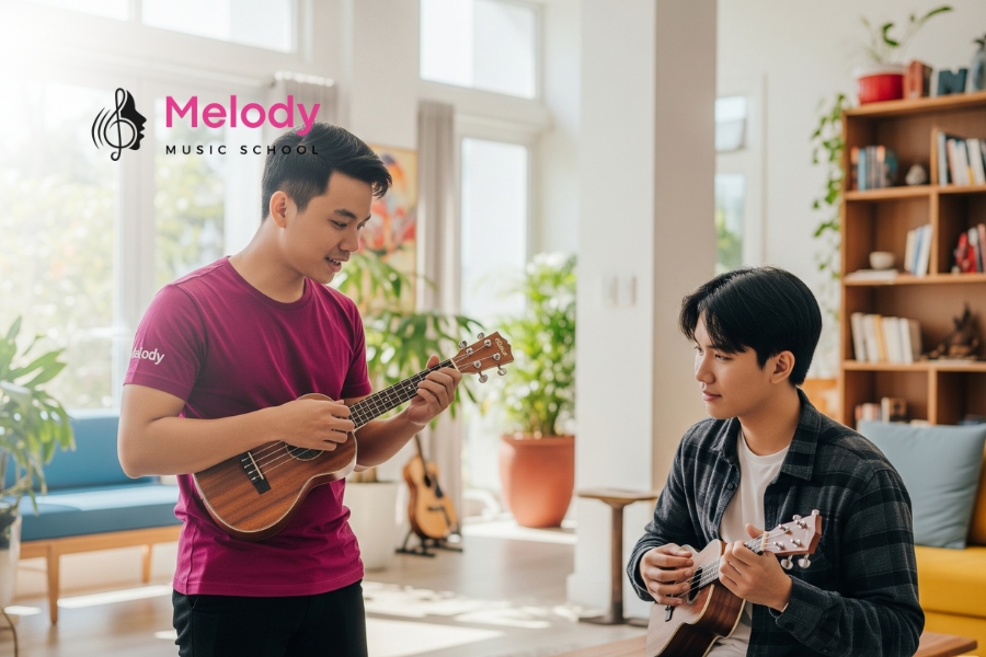 Địa Điểm Học Đàn Ukulele Quận 9-10-11-12 Uy Tín Chất Lượng 11 Nhạc Viện Melody đào tạo ukulele chất lượng tại quận 9–10–11–12 với giảng viên giàu kinh nghiệm