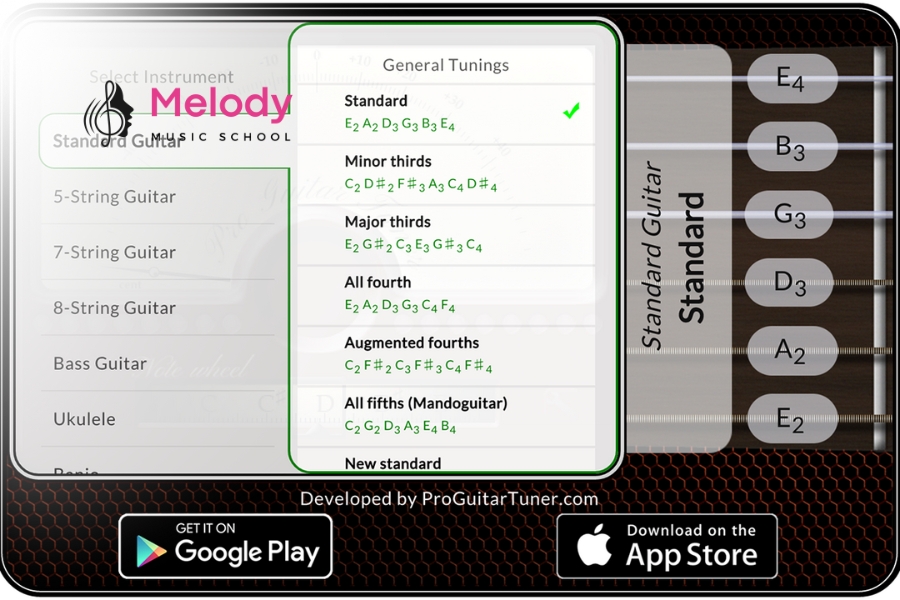 Top 6 App Chỉnh Dây Ukulele Dễ Dùng Nhất 2025 16 Pro GuitarTuner là ứng dụng chỉnh dây chuyên nghiệp, chính xác, phù hợp biểu diễn và người chơi nâng cao